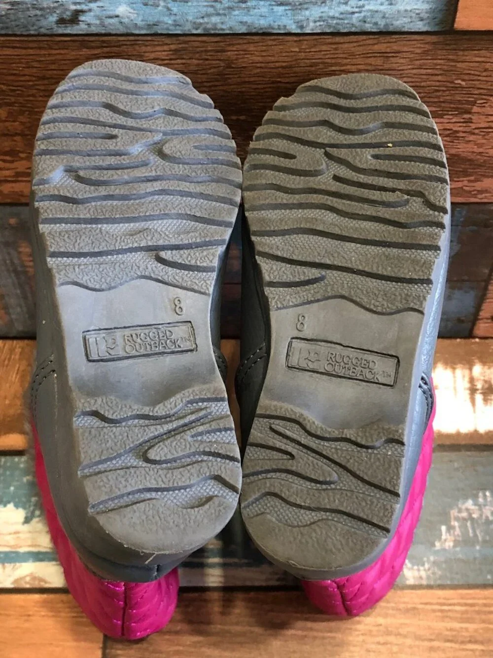 Rugged Outback Quilted Snow Boots Faux Fur Pink-Black Girl's Toddler Size 8